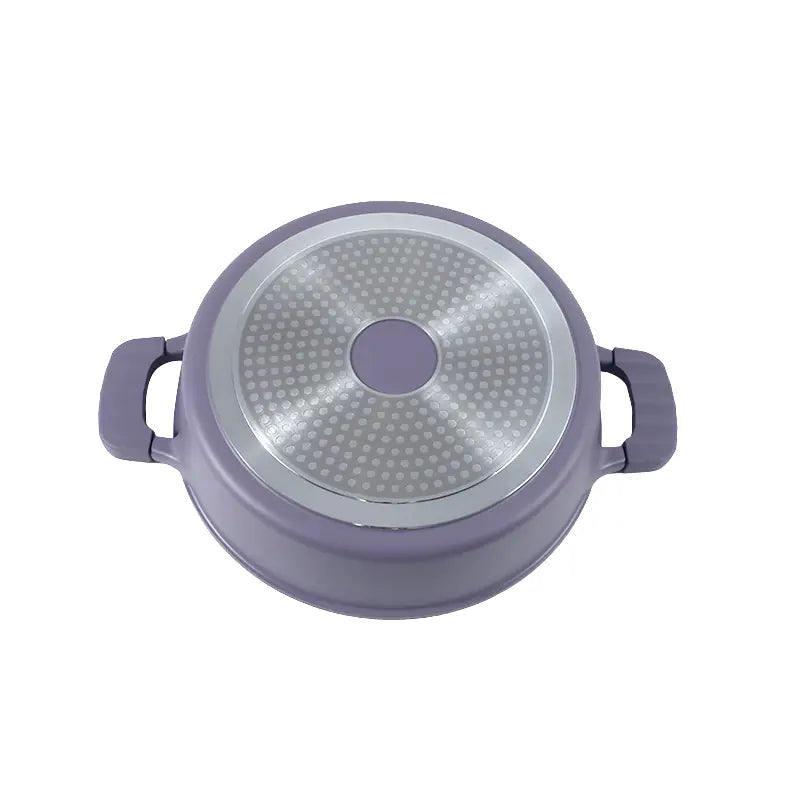 28cm Die-Cast Aluminum Shallow Casserole with Lid Double Handle Pot