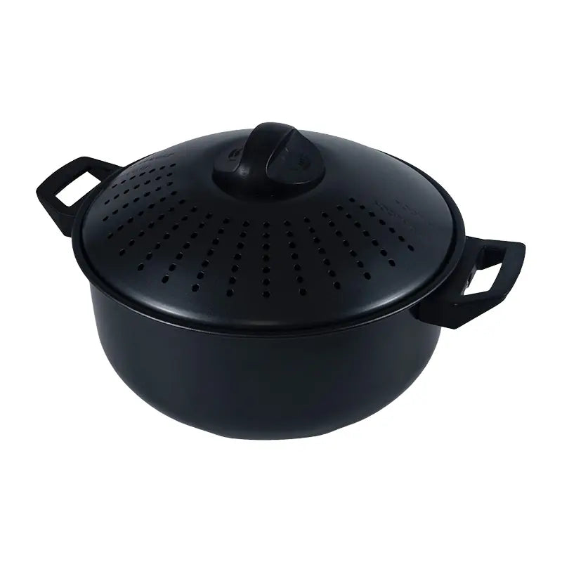 24cm Iron Casserole Pot with Lid Double Handle Cooking Pot