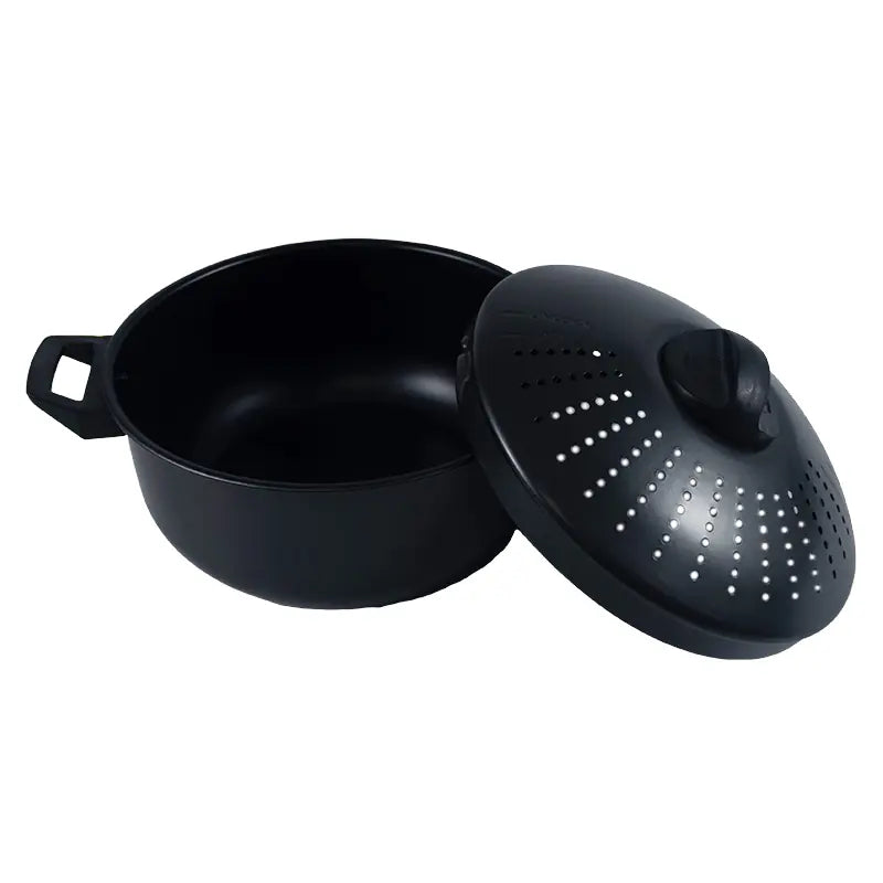 24cm Iron Casserole Pot with Lid Double Handle Cooking Pot