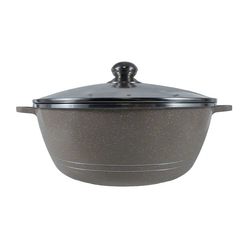 32cm Die-Cast Aluminum Casserole with Lid Large Capacity Double Handle Pot