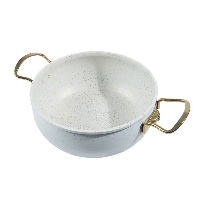 24cm Pressed Aluminum Casserole with Lid Double Handle Cooking Pot