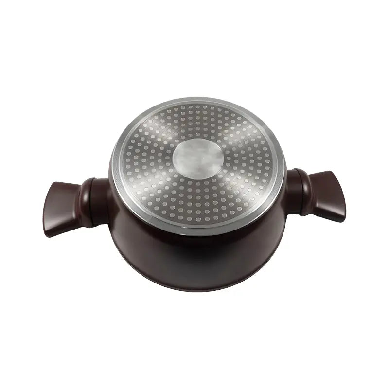 20cm Forged Aluminum Casserole with Lid Double Handle Cooking Pot