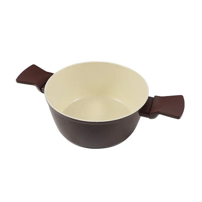 20cm Forged Aluminum Casserole with Lid Double Handle Cooking Pot