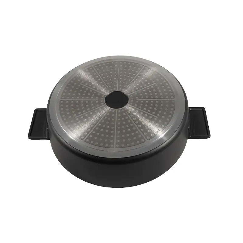 28cm Die-Cast Aluminum Shallow Casserole with Lid Double Handle Cooking Pot
