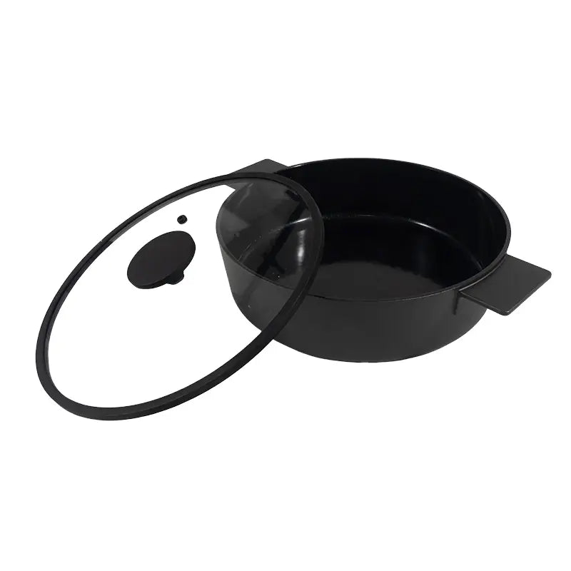 28cm Die-Cast Aluminum Shallow Casserole with Lid Double Handle Cooking Pot