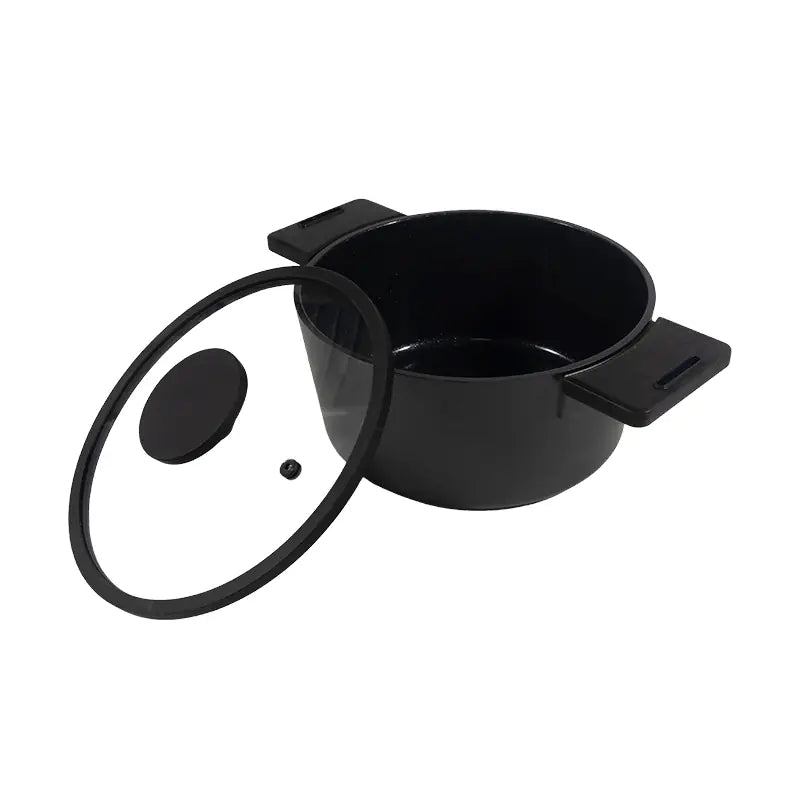 20cm Die-Cast Aluminum Casserole with Lid Double Handle Cooking Pot