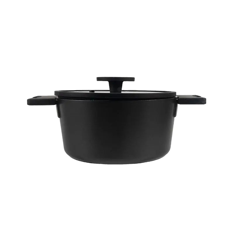 20cm Die-Cast Aluminum Casserole with Lid Double Handle Cooking Pot
