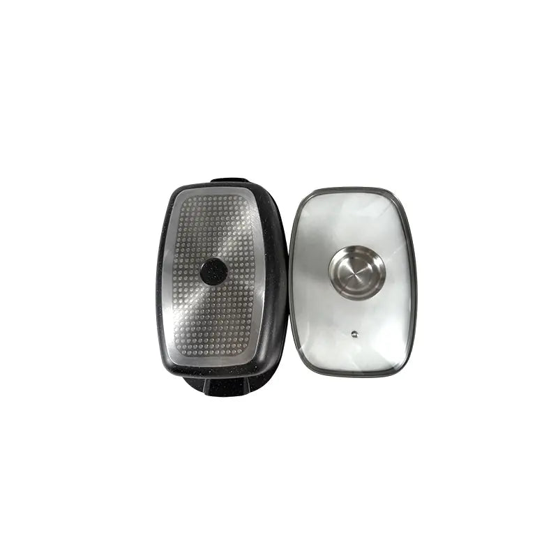 32cm Die-Cast Aluminum Rectangular Casserole with Lid Double Handle Cooking Pot