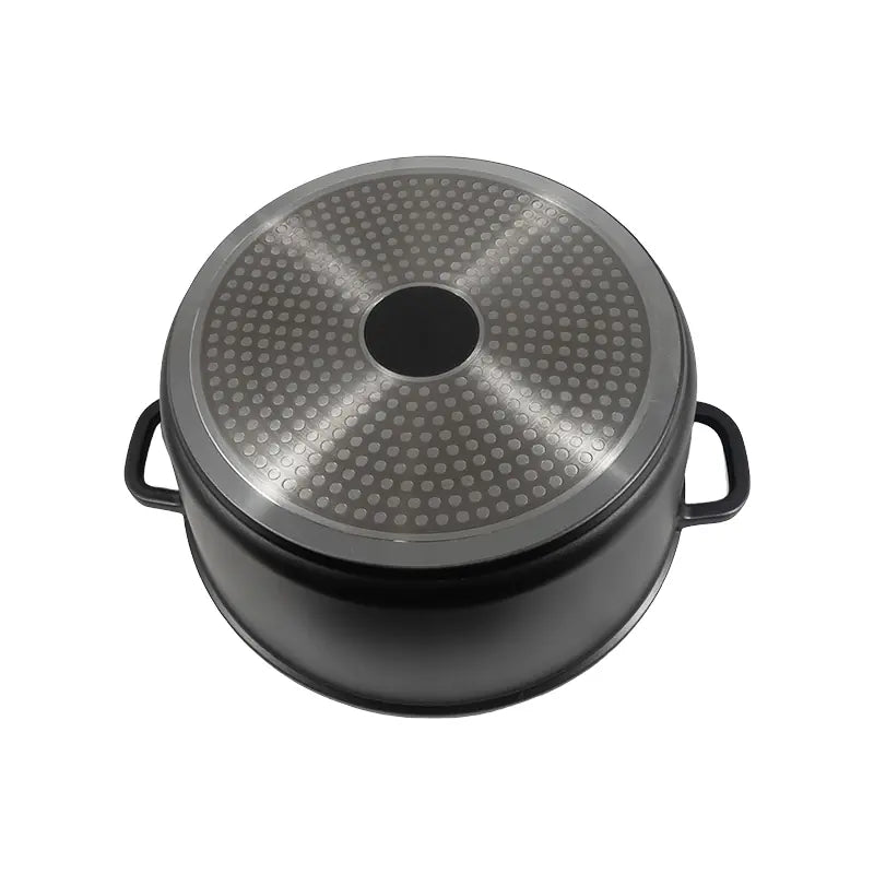 28cm Die-Cast Aluminum Casserole with Lid Double Handle Cooking Pot