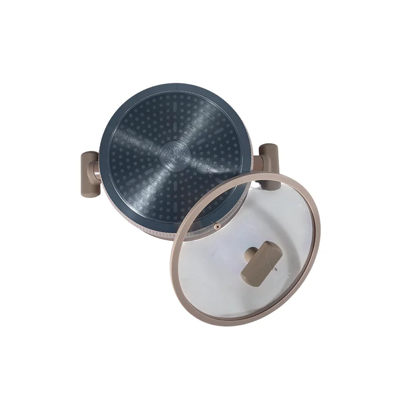 24cm Die-Cast Aluminum Casserole with Lid Double Handle Cooking Pot