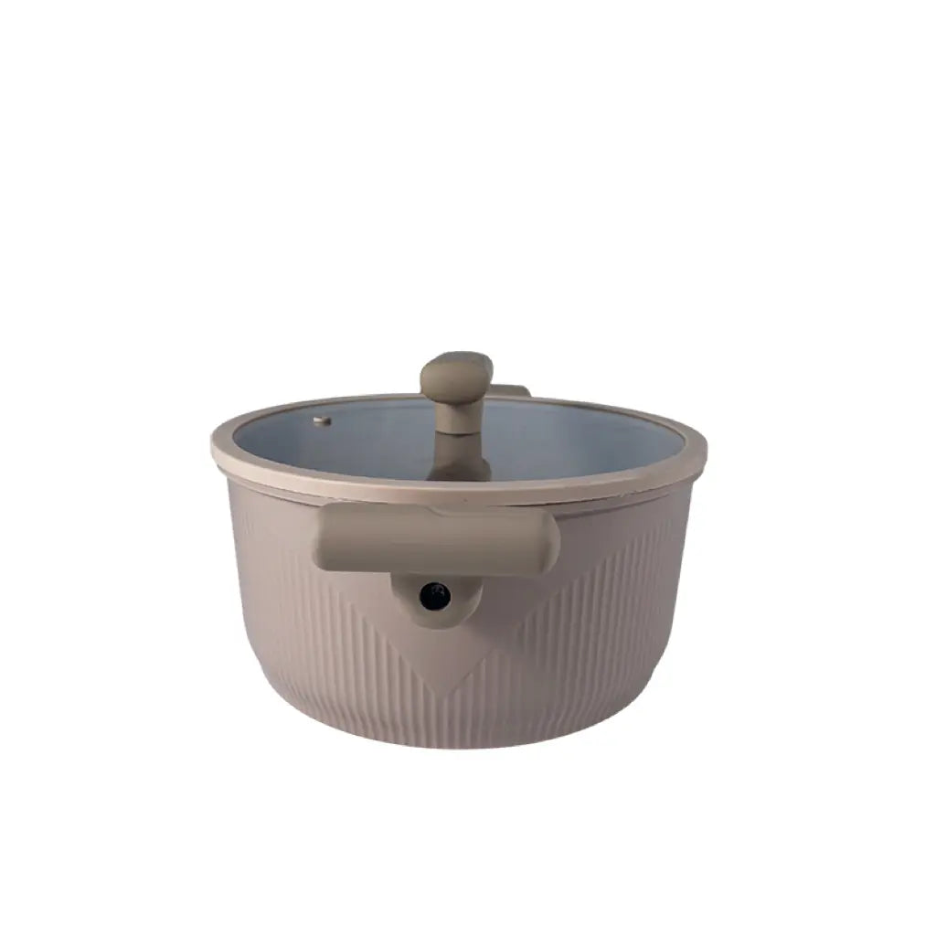 24cm Die-Cast Aluminum Casserole with Lid Double Handle Cooking Pot