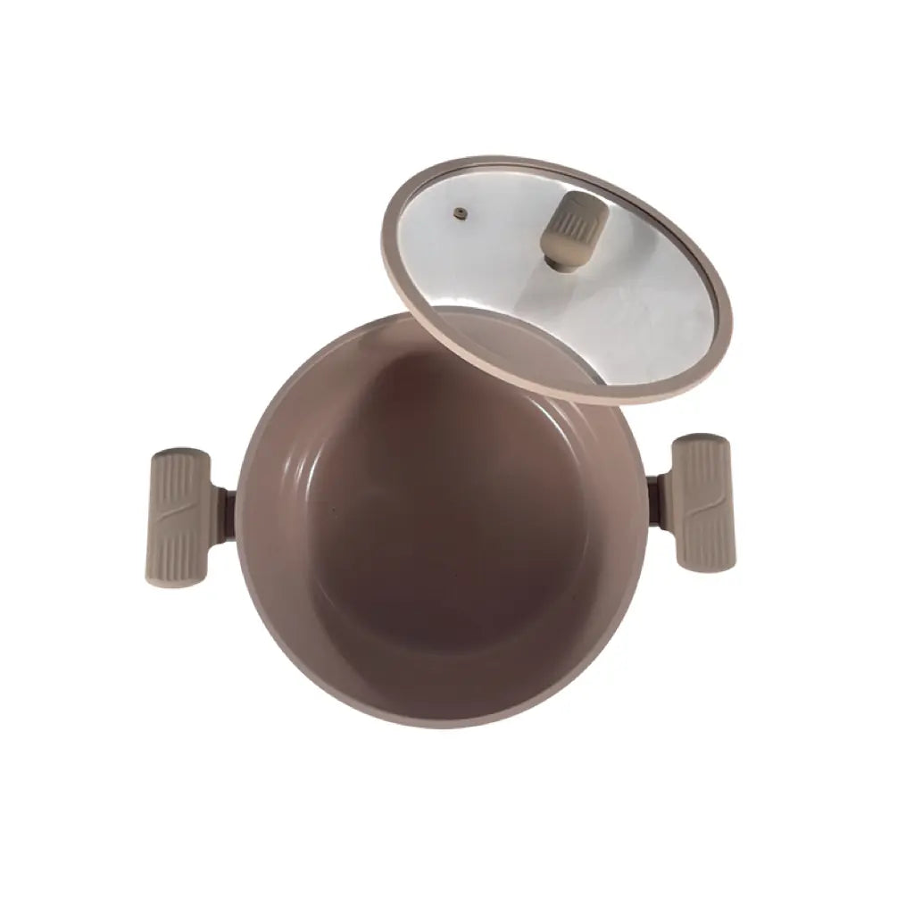 24cm Die-Cast Aluminum Casserole with Lid Double Handle Cooking Pot