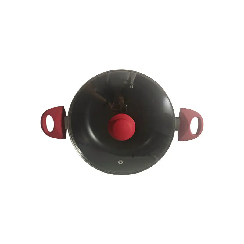 24cm Pressed Aluminum Casserole with Lid Double Handle Cooking Pot